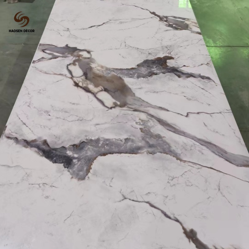 Easy to Clean UV Marble Sheet PVC Wall Panel for Kitchen Splashback