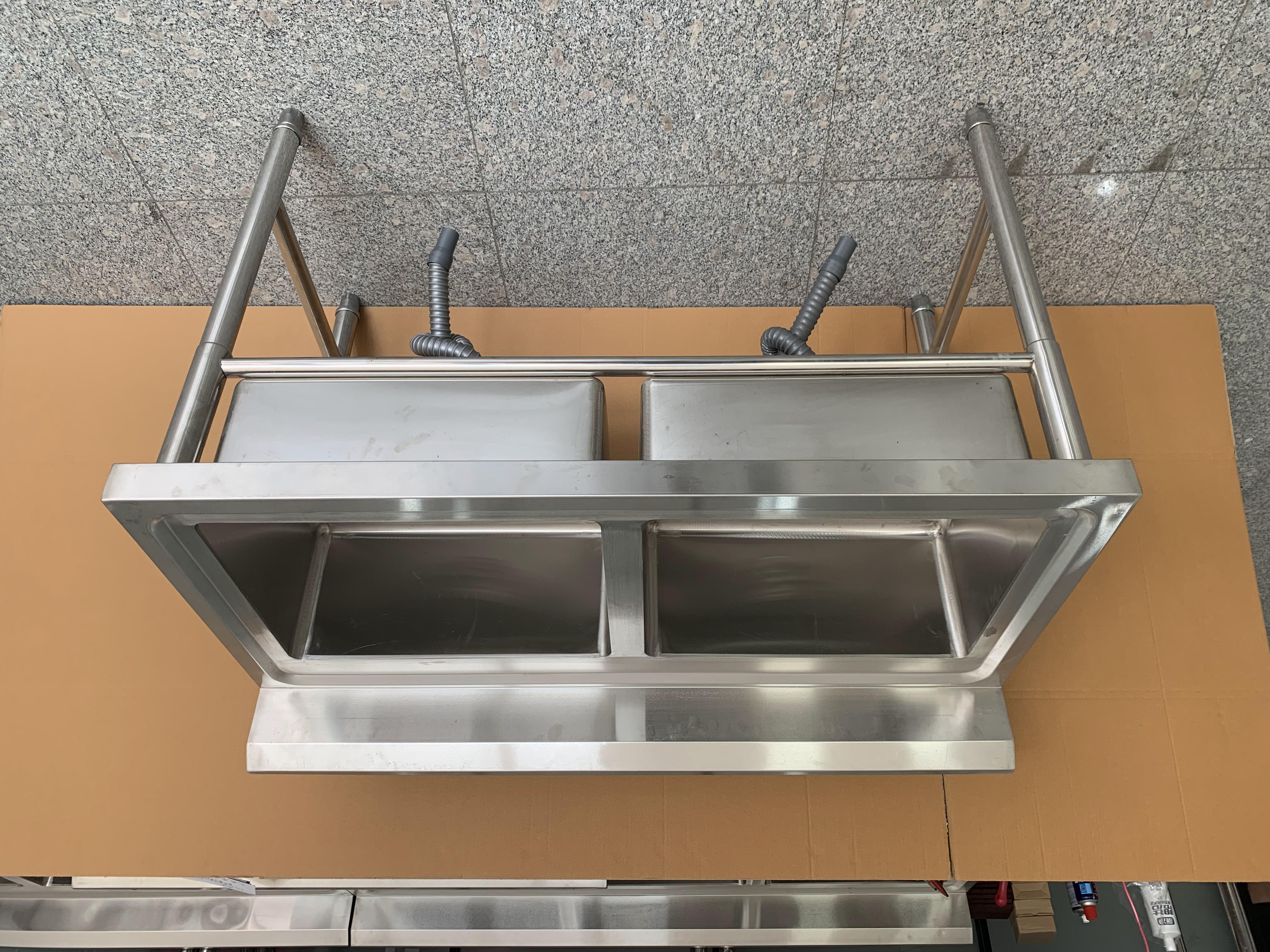 201/304 Stainless Steel Double Bowl Sink Kitchen Sink With Back Splash