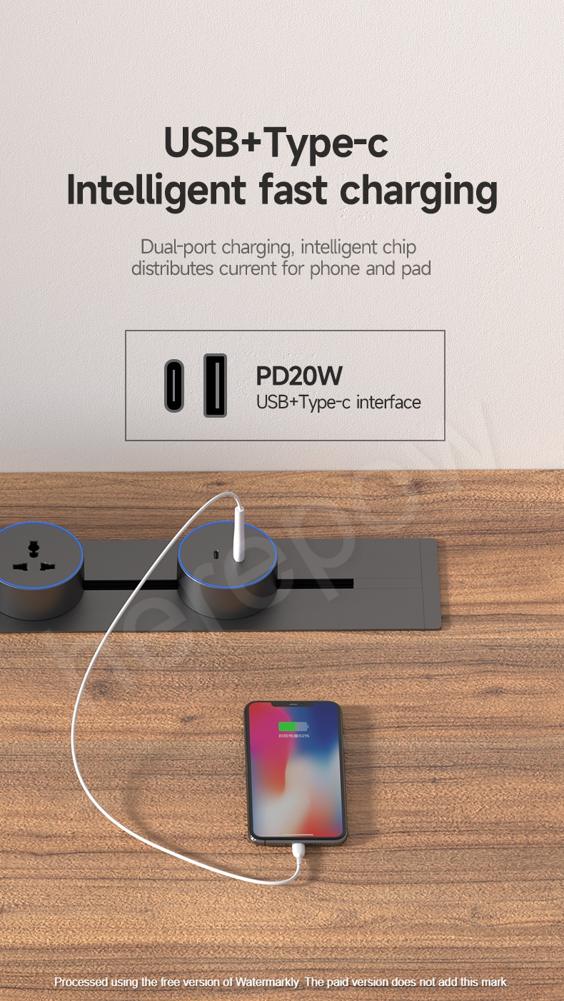 Network Socket Recessed Mount Power Track Desktop Track Electrical Socket