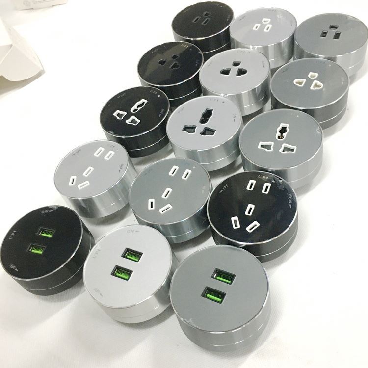 Universal Multi Smart Office Desk Power Rail Track System Electric Socket Outlet / Electric Track for Multi Electrical Sockets