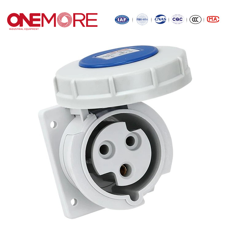 Flush-Mounted Straight Socket for Robust Industrial Power Solutions