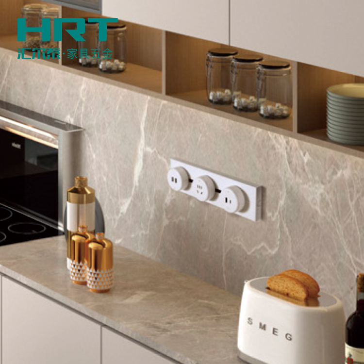 Hidden Wall Aluminum Power Track Outlet Sliding Universal Desk Track Removable Electrical Outlets Living Room Outdoor Kitchen
