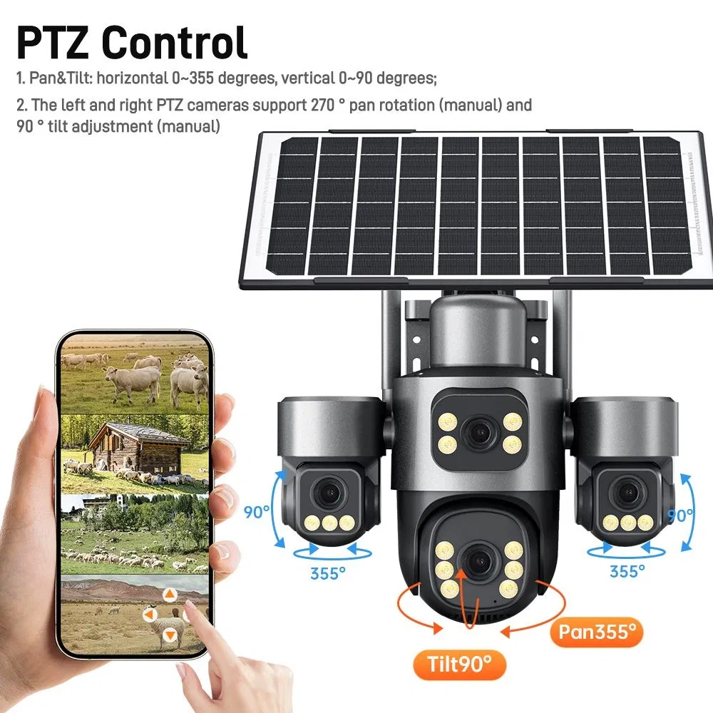 4G Solar-Powered PTZ Security Camera with Intercom &amp; Tracking