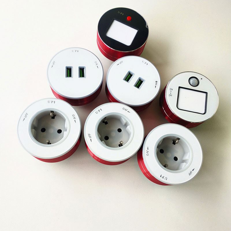 Universal Multi Smart Office Desk Power Rail Track System Electric Socket Outlet / Electric Track for Multi Electrical Sockets