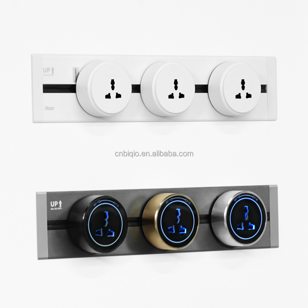 Electrical Removable Power Rail Socket Embedded Track Socket for Funiture Wall Tabletop Socket Electric Track Plug Outlet
