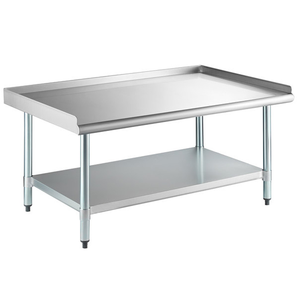 Customized American-Style Kitchen Worktable Stainless Steel Workbench with Square Leg Splashback Kitchen Equipment