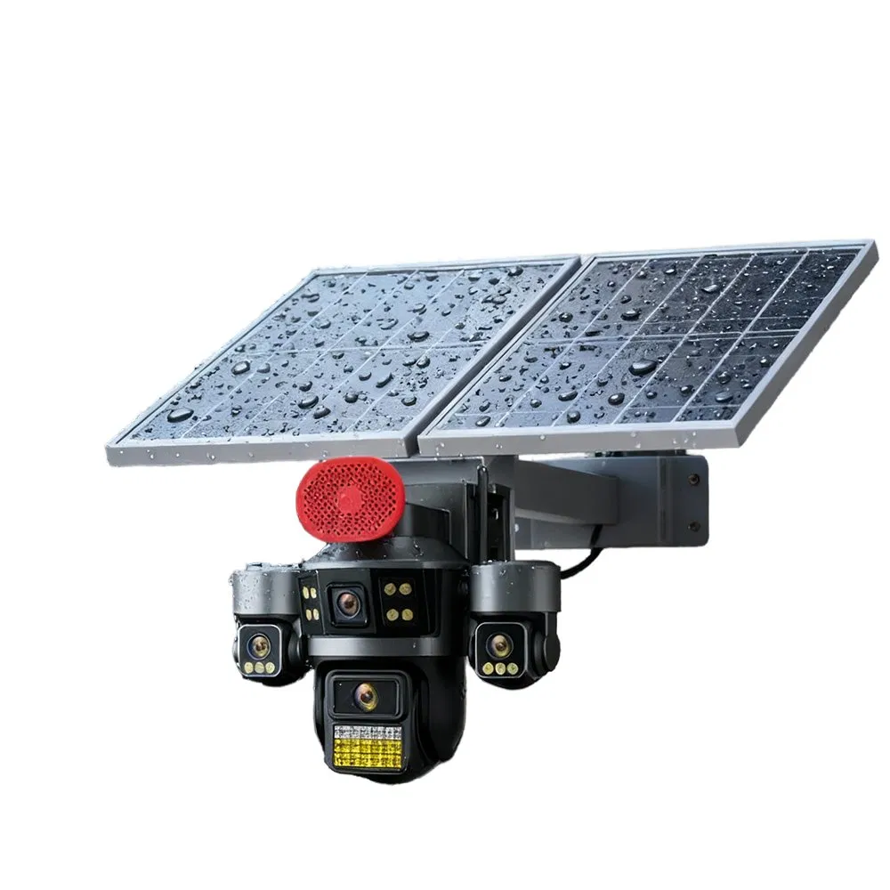2MP Dual Solar Panels 4G Solar Camera with PTZ and Aov Features Panoramic Camera with Night Vision and Voice Function Farm CCTV Monitoring 4-Channel Security Ca