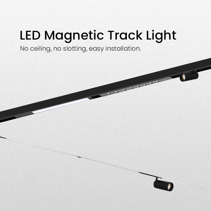 DC48V Linear Spotlight Ceiling Surface Recessed Hanging 11MM Magnet Track Light Magnetic Track Light System LED Track Light Rail