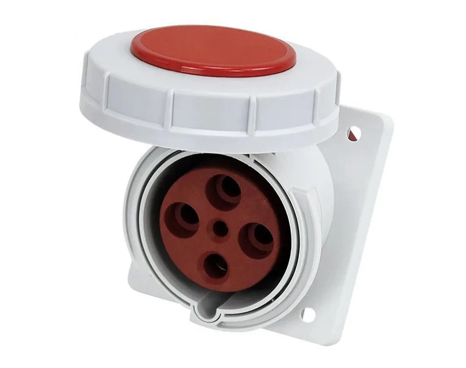 Industrial Power Socket - CE En 60309-1 Compliant Flush-Mounted Design