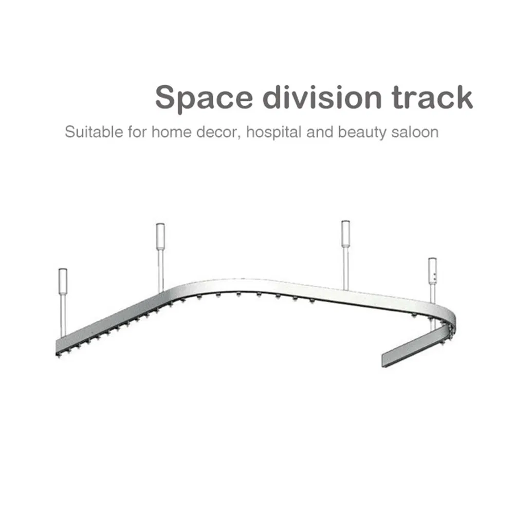 Aluminum Profile Hospital Curtain Rail Hardware Metal Part Ceiling Mount Bendable Track