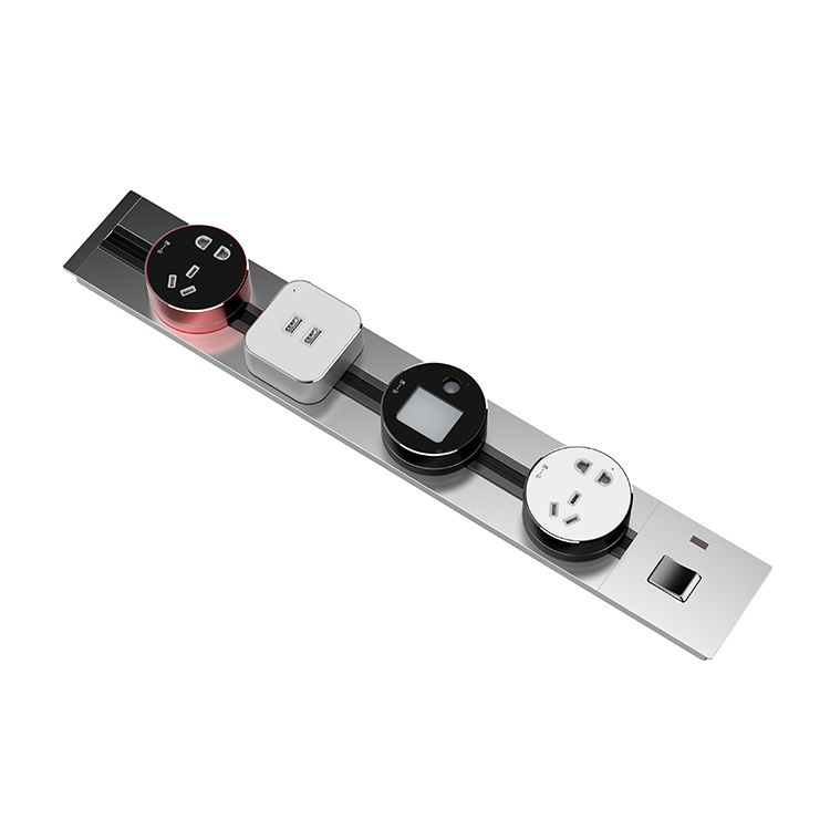 Removable Power Rail Track Socket Adapters System Three Hole Track Type Power Track Socket Plug Light Switch