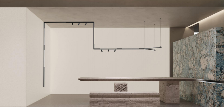 Nordic Minimalist Linear Pendant Track Light Simple Design Black Tube LED Indoor Use for High Ceiling House Staircase or Villa