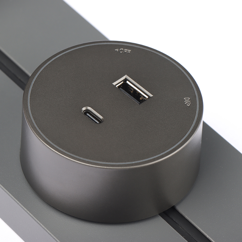 Track Socket Power Rail Outlet Movable Socket Kitchen Track Outlet Aluminum Track Socket Sliding Power Strip CE Certified Rail