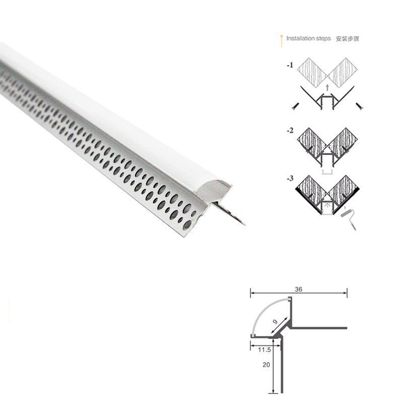 Premium Recessed LED Channel System - 1m/2m/3m Adjustable Lengths for Ceiling &amp; Wall Installation