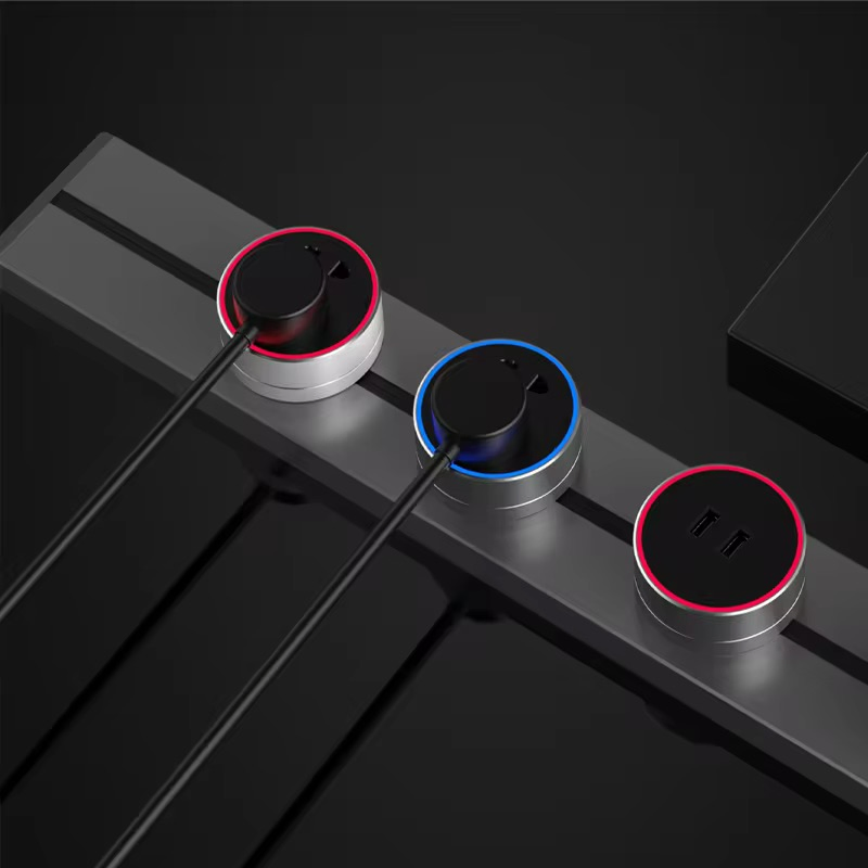 Multi Functional Smart Office Kitchen Desk Power Rail Track System Electric Outlet