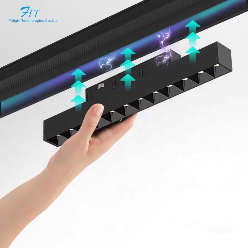 Factory Ultra Thin Ceiling Magnetic Track Lamp Track Rail Spot Lighting System 48V 35mm Led Magnetic Track Light