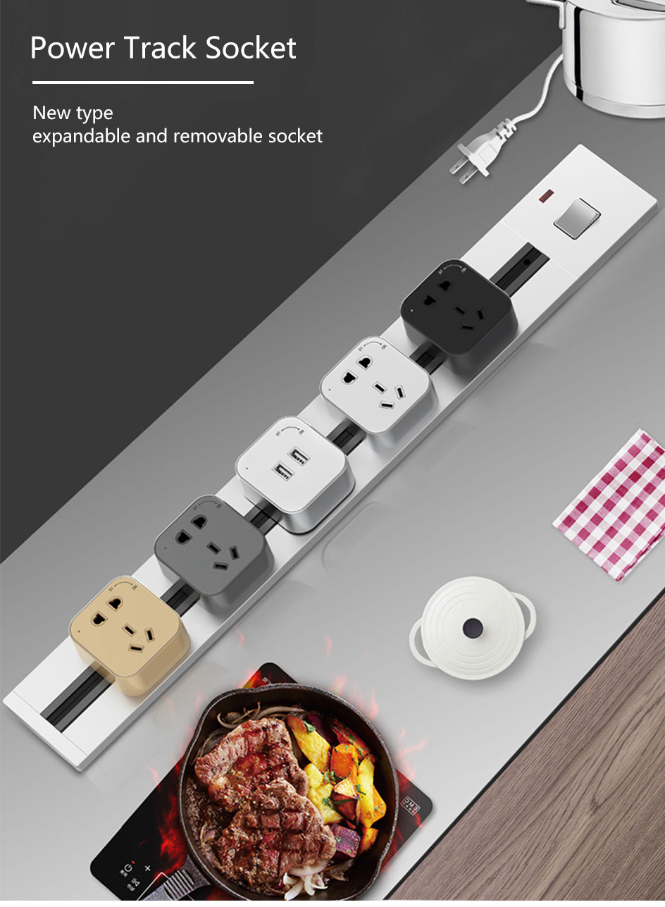 Office Desk Power Rail Track System Electric Socket Outlet