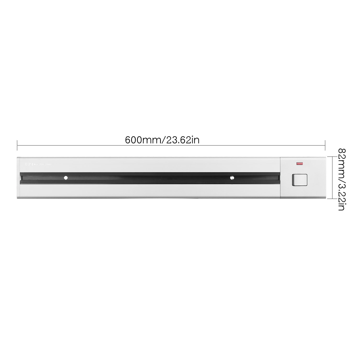 Electrical Outlet Track Surface Mounted Power Outlet Track 60cm Aluminum Alloy Kitchen Sockets Track Wall Outlet Extension Slidi