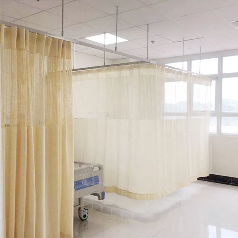 Aluminum Profile Hospital Curtain Rail Hardware Metal Part Ceiling Mount Bendable Track