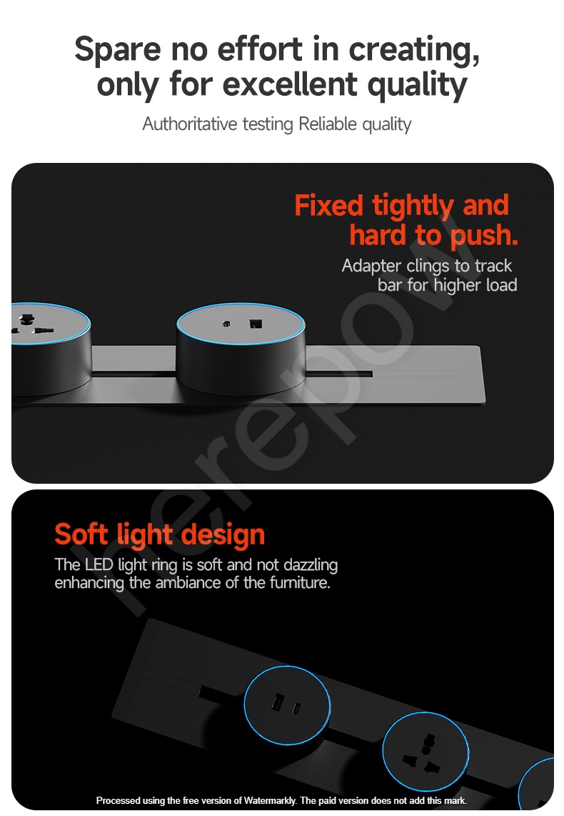 Network Socket Recessed Mount Power Track Desktop Track Electrical Socket