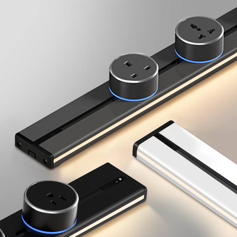 Removable Track Socket With Usb Adapter Rail Plug Extension Outlet Sliding Rail Recessed Mount Power Track with Usb