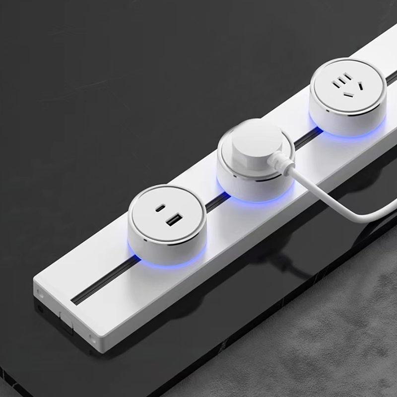Hot Sale Multi Office Desk Power Rail Track System 13A Electric Socket With Self-Grounding Universal Plug Standard