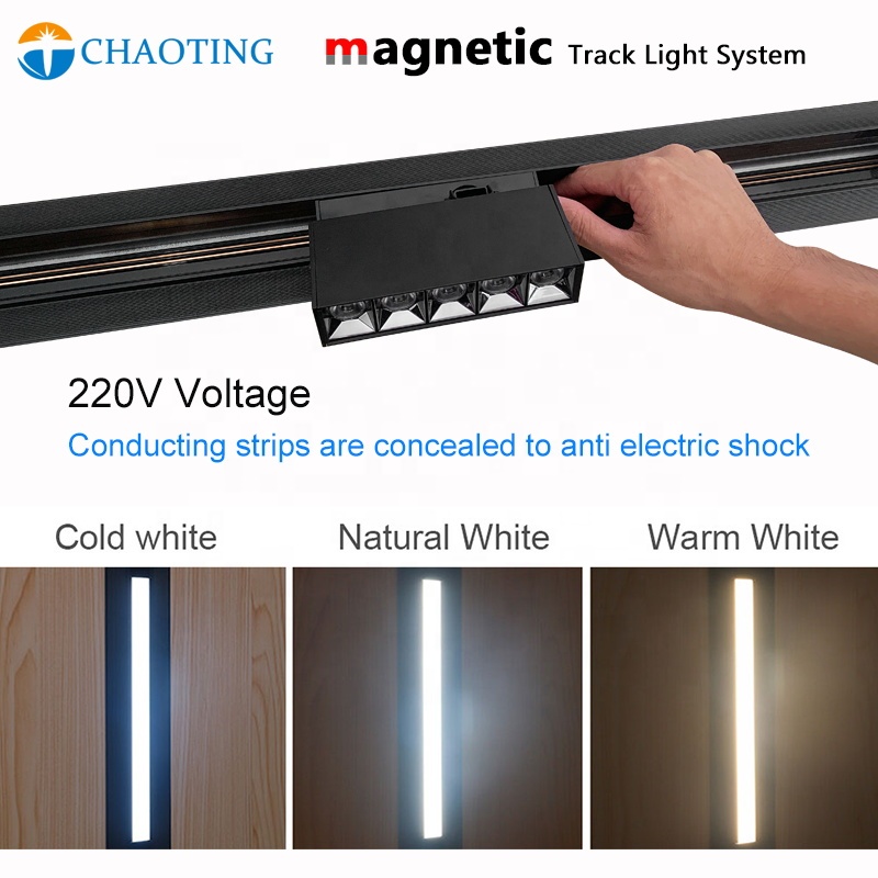 1m 2m 3m 2-wire 4-wire 220V Surface Mounting, Suspended Ceiling, Recessed Magnetic Track Lights Linear Megnatics Track Rail