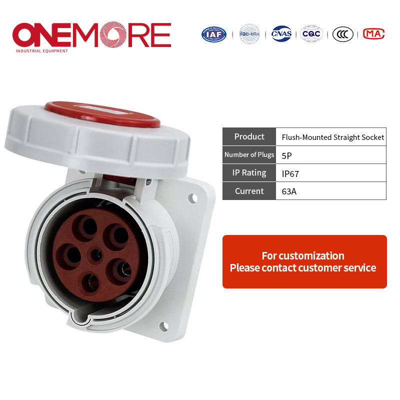 Flush-Mounted Straight Socket: Ideal Wall-Mounted Cee Power Solution