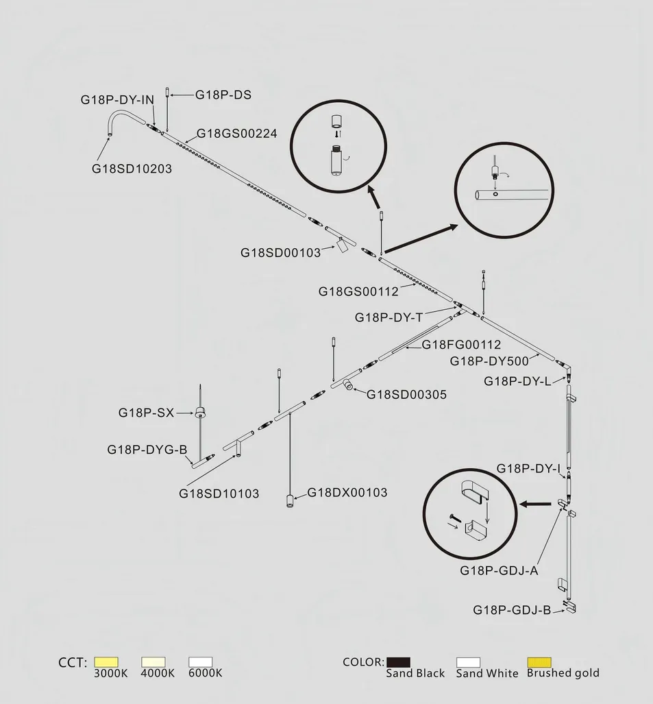 Pole System Series Suspension Line Installation Diagram