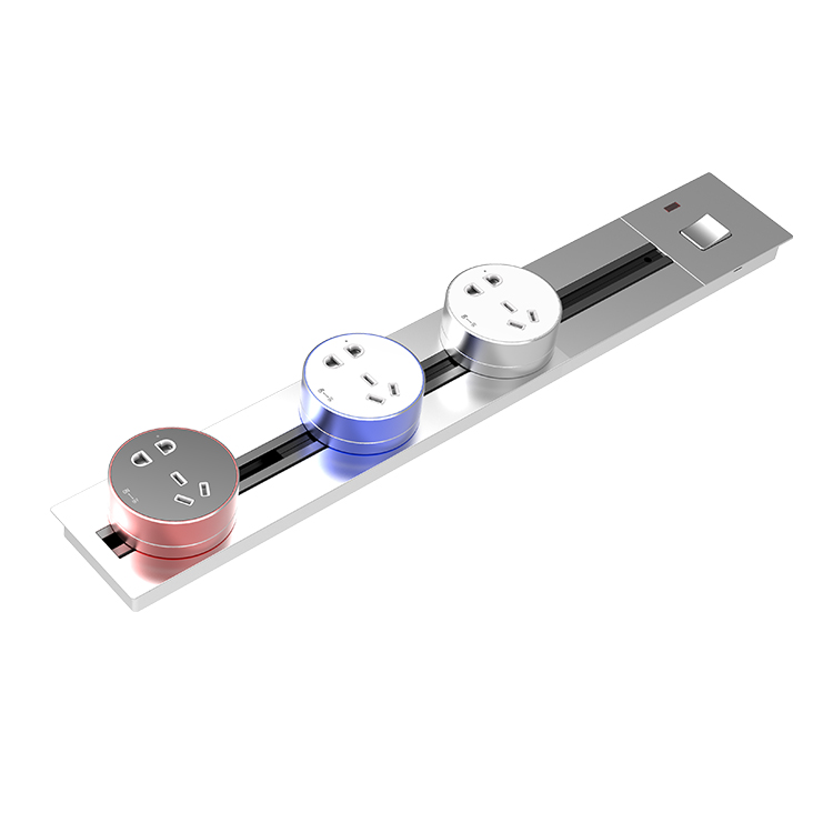Removable Power Rail Track Socket Adapters System Three Hole Track Type Power Track Socket Plug Light Switch