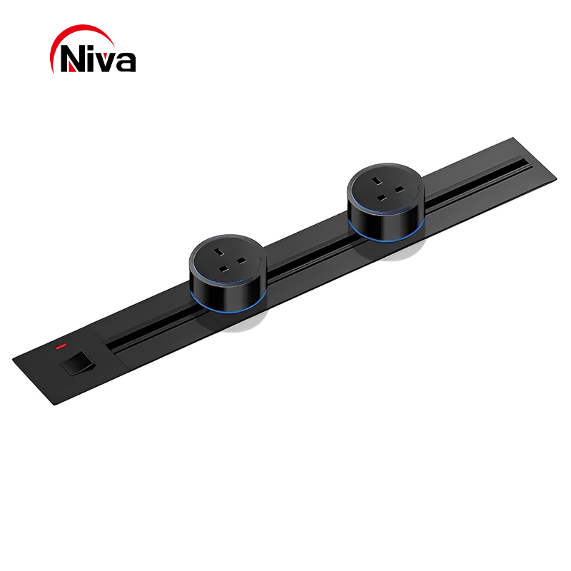 Aluminum Wall Track 60cm Socket UK Removable Trail Power Electrical Multi-functional Track Socket Power Track System