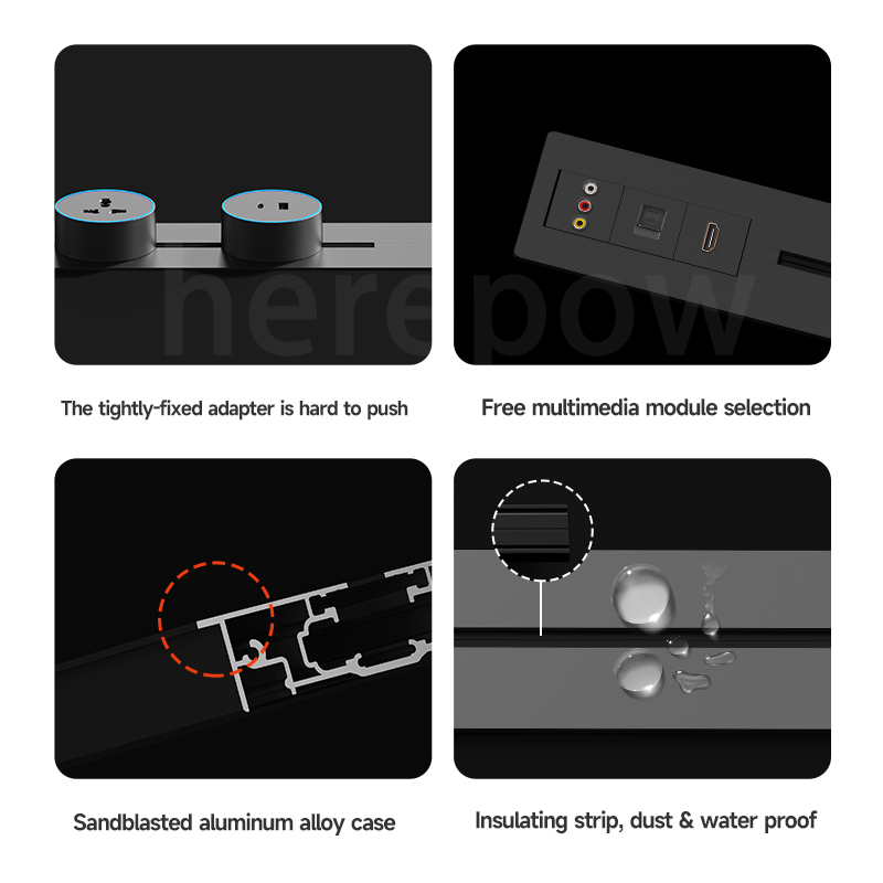 Network Socket Recessed Mount Power Track Desktop Track Electrical Socket