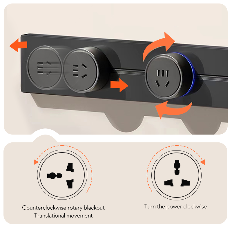 Hot Sale Multi Office Desk Power Rail Track System 13A Electric Socket With Self-Grounding Universal Plug Standard
