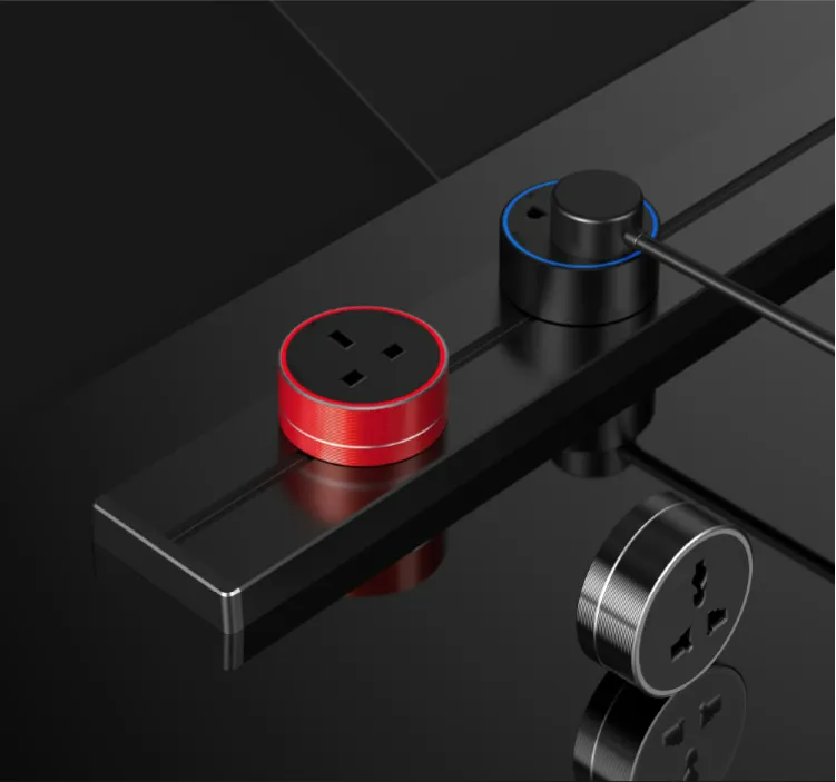 Sliding Hidden in Tabletop Power Desk Track Electric Socket With Removable Electrical Outlets Furniture Sockets Kitchen Socket