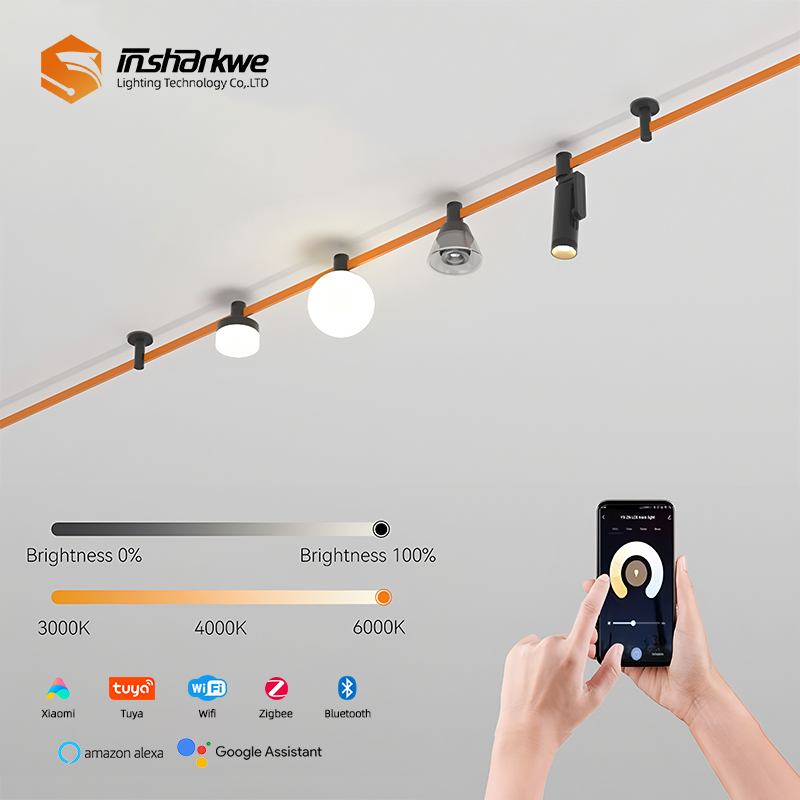 Commercial Home Ceiling Mounted Curve Bendable Track Linear Light 48V Tuya Zigbee Curve Flexible Rail Track Belt Rail Lighting