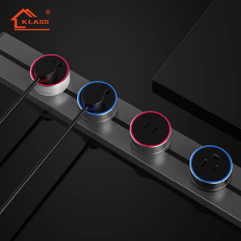 Hidden In-Tabletop Electric Socket Track Sliding Hidden Removable Wall Sockets for Kitchen Furniture Outtable Power Desk Outlet