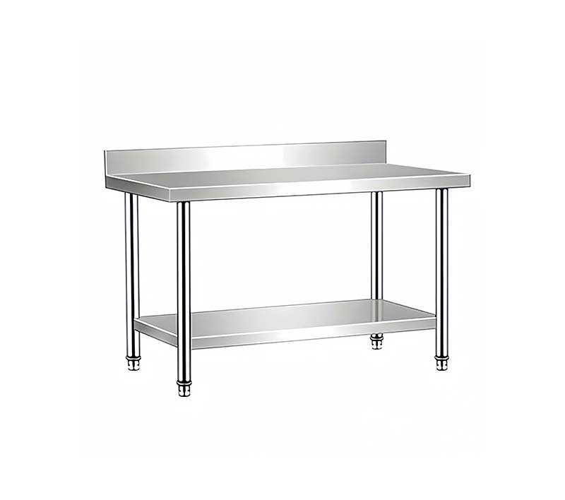 Wholesale Stainless Steel Two Tier Worktable Stainless Steel Restaurant Kitchen Sorting and Working with High Back Splash Board