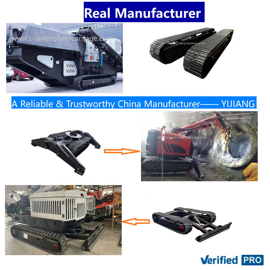 Custom 5 Ton 7 Ton 10 Ton Slewing Bearing Drilling Rig Crawler Platform Steel Track Chassis Hydraulic Undercarriage System