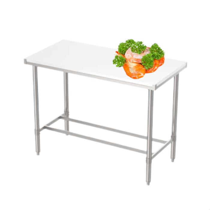 SUNMAX Kitchen Stainless Steel Pentagon Corner Working Table with Splashback Worktable Work Table