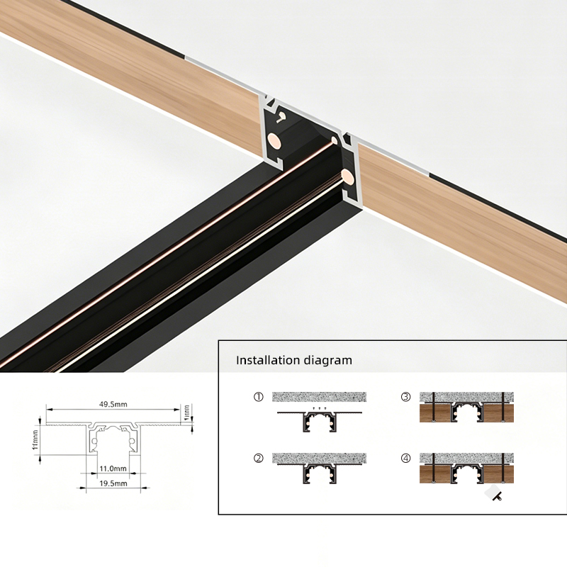 Aluminum Modern LED Magnetic Track Light DC48V Suspended Mounted Ceiling Light Zigbee Tuya Dimmable 3-Year Warranty Home Office