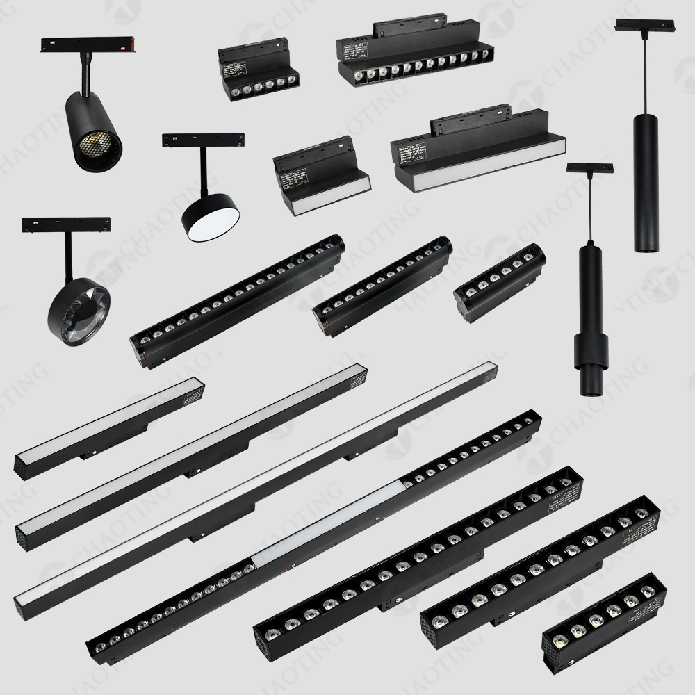 New Design 48V Dc Linear Magnet Rails Ceiling Strip Small Suspended Lighting TUYA Dimmable LED Magnetic Track Lights on a Magnet