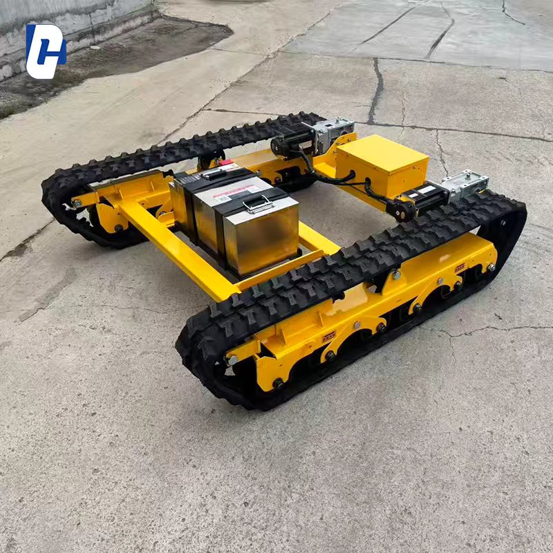 Custom Rubber Track Chassis with Electric Power System High Load and Wear Resistance Ideal for Equipment in Tough Environments