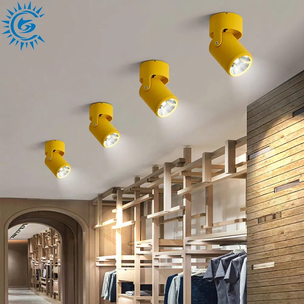 7W 12W 3000K 6000K CCT Dimmable Indoor Commercial COB LED Down Lighting Surface Mounted Light Ceiling Track Spotlighting