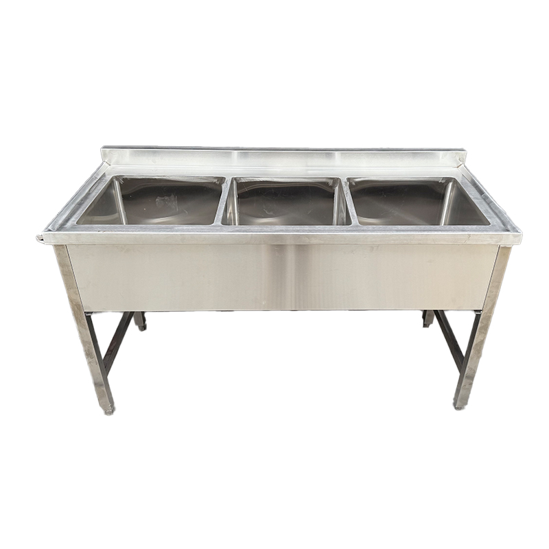 Custom Restaurant Furniture Commercial Steel Sink 304 Kitchen Sink With Back Splash