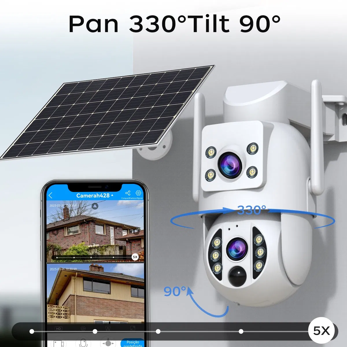Wireless Network Intelligent WiFi Mini Battery 3MP Dual-Lens HD PTZ TF 4K IR Ai Waterproof IP66 Surveillance Video Recording Two-Way Voice Security CCTV Camera