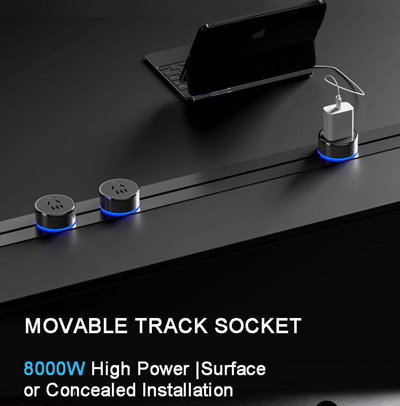 Removable Track Socket With Usb Adapter Rail Plug Extension Outlet Sliding Rail Recessed Mount Power Track with Usb