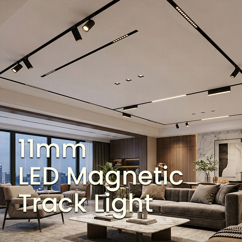 DC48V Linear Spotlight Ceiling Surface Recessed Hanging 11MM Magnet Track Light Magnetic Track Light System LED Track Light Rail