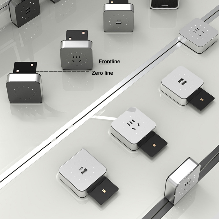 Sliding Hidden InTabletop Power Desk Track With Removable Electrical Outlets Furniture Sockets for Kitchen Socket Use