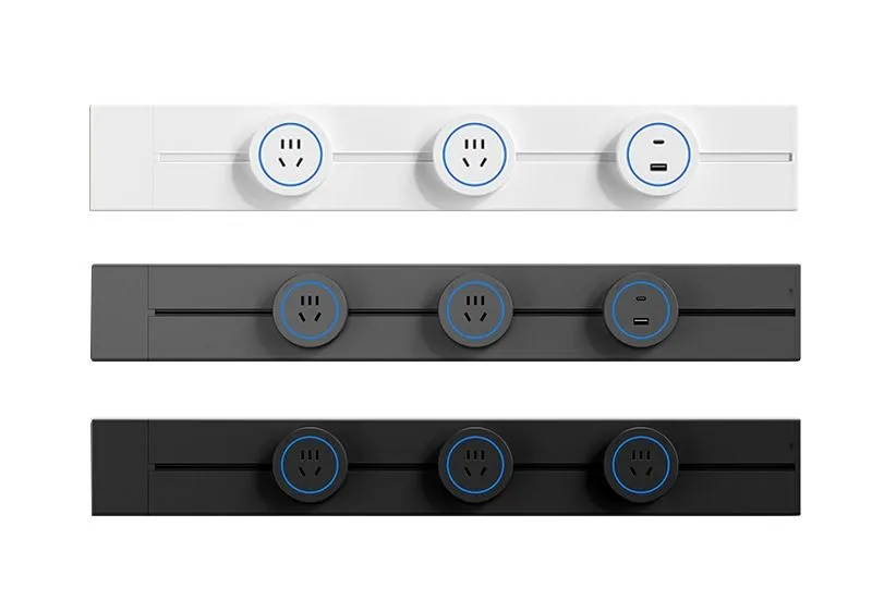 Electrical Wall Surface-Mounted Adjustable Power Track Outlets for House and Company