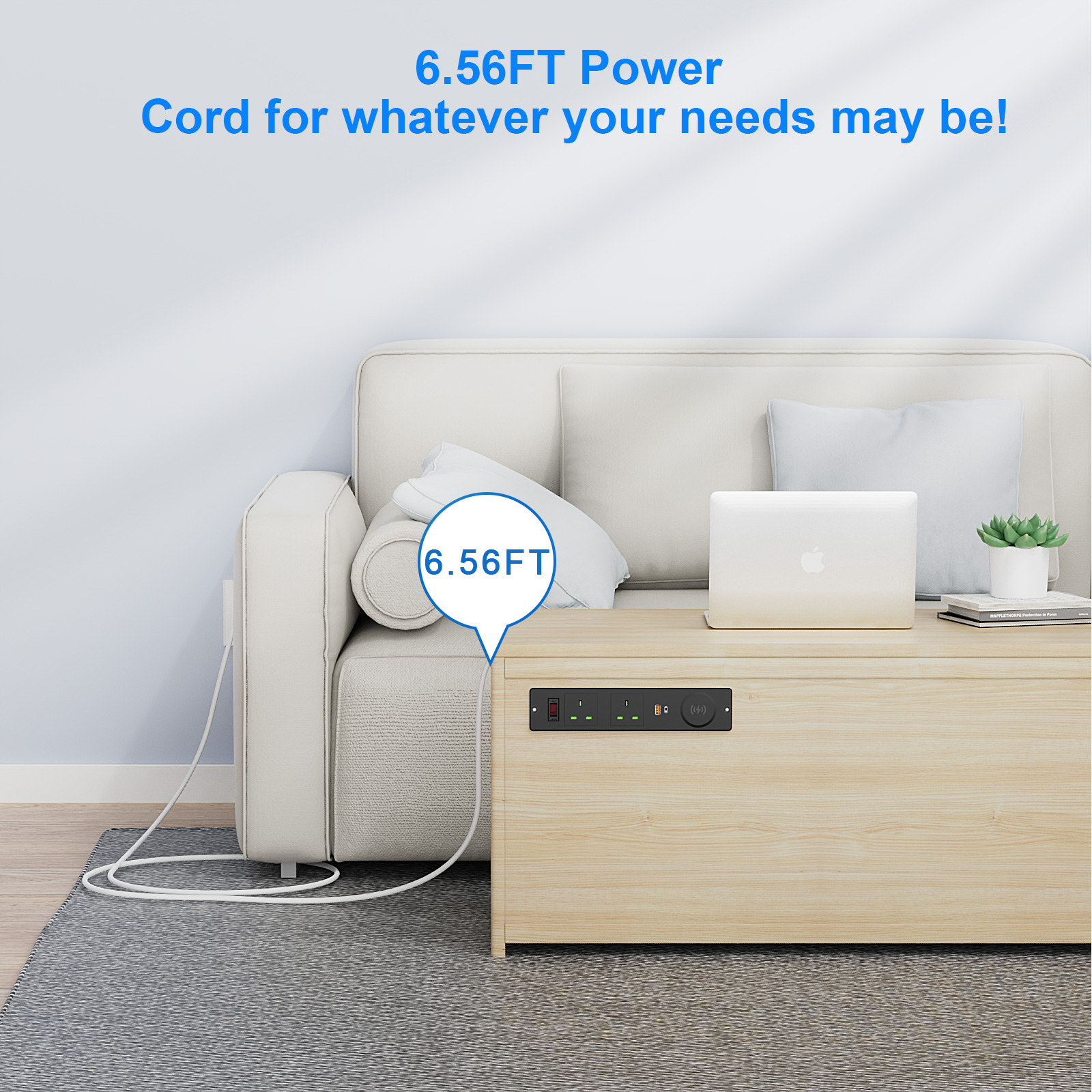 UK Recessed Wireless Charging Socket USB PD 20w Fast Charging Furniture Office Recessed Power Outlet Socket